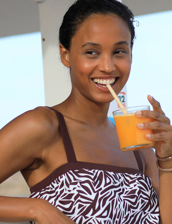 Haut de tankini imprimé zèbre (chocolat) Haut de tankini imprimé zèbre (chocolat)